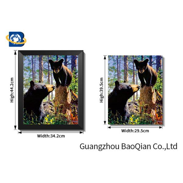 Wall Art Stretched Picture Of Wild Animal Black Bear / Deer For Bedroom Decoration