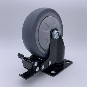 4'' TPR Silent Caster Industrial with Safety Dual Locking Caster
