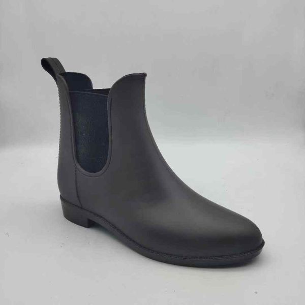Womens Slip On Twin Gusset Rain Boots Matt Finish Ankle Gumboots Euro 36-41