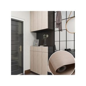 Self Adhesive Renovation Kitchen Cabinet Waterproof Wood Grain Wallpaper Wall