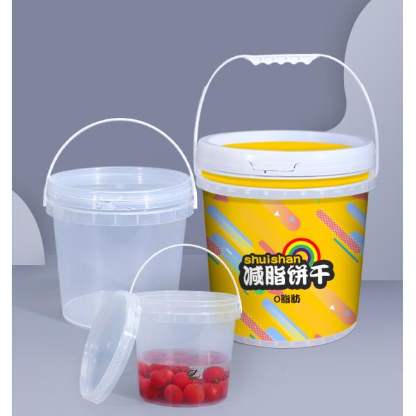 Customizable 1L-20L Clear Food Grade Snacks Milk Tea Packing Bucket With Lid for B2B
