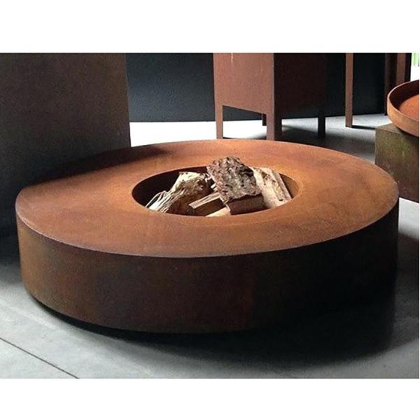 Round Outdoor Garden Corten Steel Fire Pit Camping For Outside Wood Burning