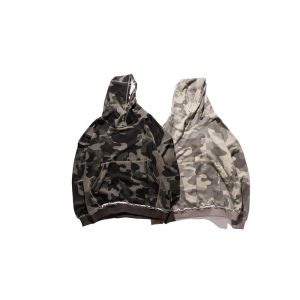 wholesale high street fashion mens camo pullover fringe bottom hoodies