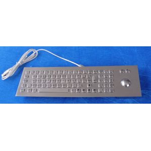 81 Keys Kiosk Metal Keyboard With Trackball Rugged Industrial Keyboard