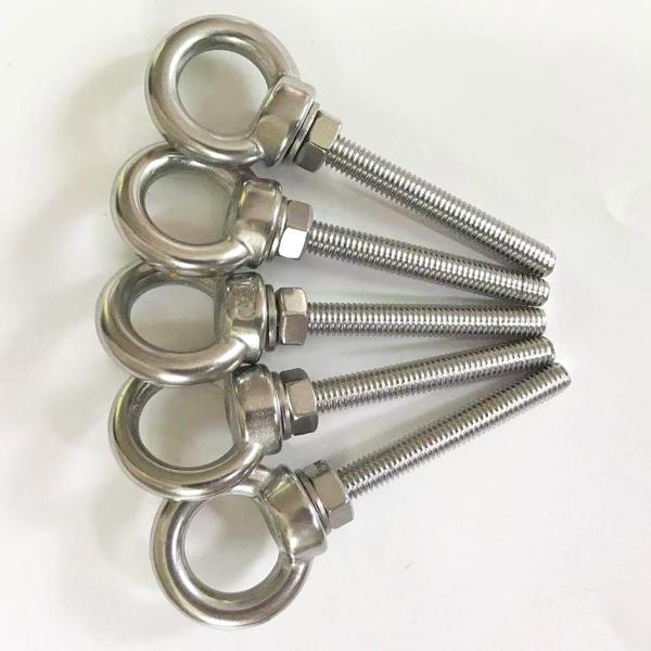 INCH Measurement System Stainless Steel Eye Bolt M6 Shoulder 1/4" X 2" Heavy Duty EyeBolts Screws for Lift Plain Finish