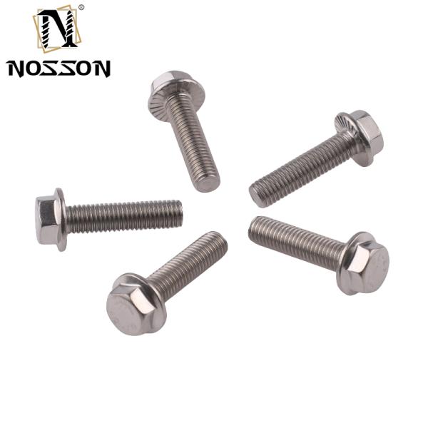 Grade Carriage Bolts Sliver Stainless Steel Hexagon Flange Head Fully Threaded for Fixing and Grade A2-70/A4-80/304/316