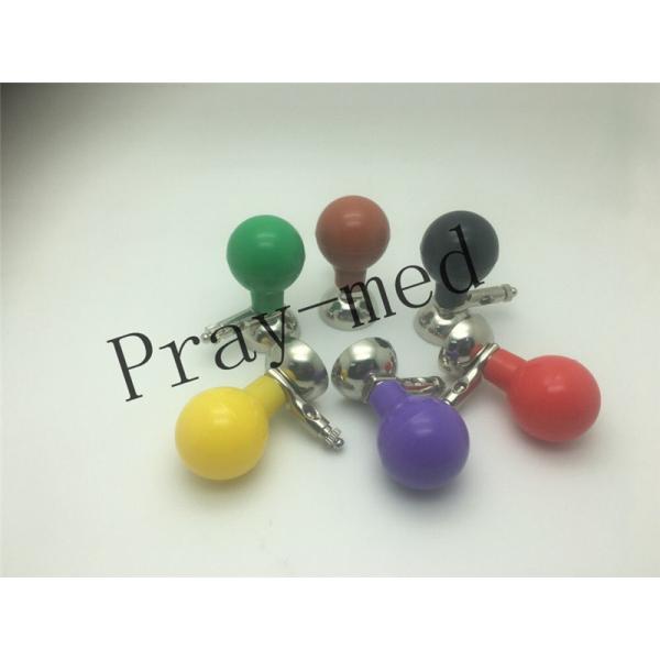 Chest Reusable ECG Electrodes Nickel Metal Material Adult Din 3.0 / 4mm 6 Color Bulbs