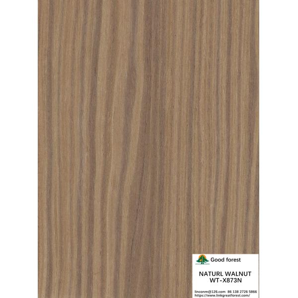 Top A Engineered Wood Veneer Natural Walnut Quater Crown Grain 2030/2500/2800/3050mm Length WT-X873N