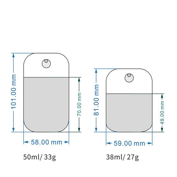 Plastic Travel Pocket Size Perfume Spray Bottle 38ml 45ml