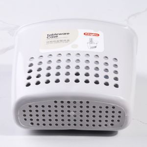 Irregular Double Lattice Cutlery Storage Box with Match Suction Cup