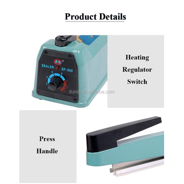DUOQI SF-200I Hand Held Impulse Heat Sealer for Portable Packing Iron Manual Control