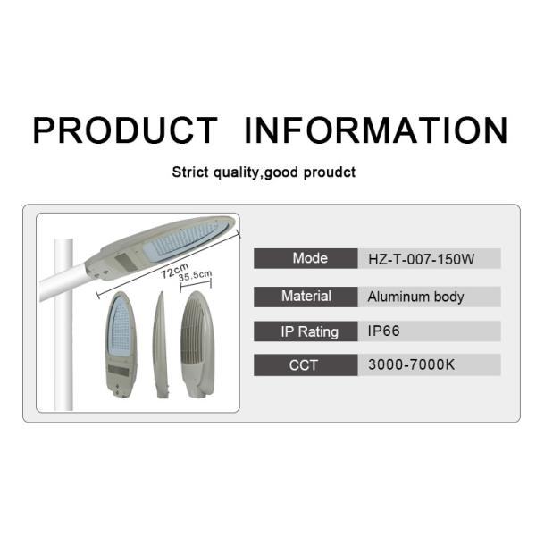 Aluminum 120LM/W 150W LED Street Lights For Sidewalks IP66 waterproof