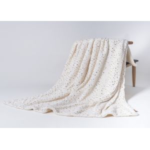Silver Plating Flannel Polyester Fleece Blanket Reversible Plush Throw Fluffy