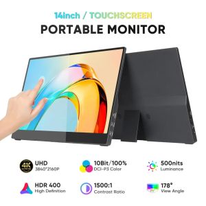 UHD 14.0 Inch IPS 4k Travel Monitor 10 Points Touch Screen USB-C HD For Laptop