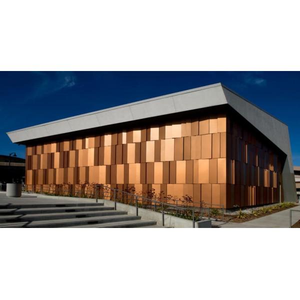 Nontoxic Brushed Gold Aluminum Composite Plastic Board Building Material Wall