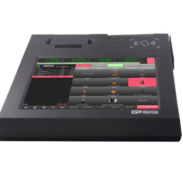 Orange Black 12 inch POS System with 58mm thermal printer and Resistance Touch Screen