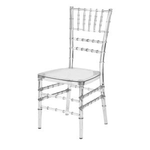 White Plastic Chiavari Banquet Chair Hotel Furniture 41x38x90cm
