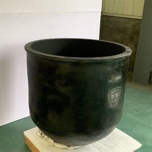 Metal Melting Silicon Carbide Graphite Crucible Round Low Slag Adherence