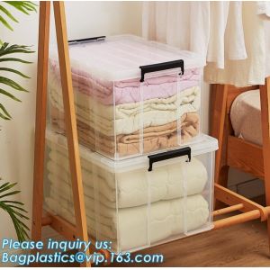 Household Multi-function Large Size Clear Plastic Storage Box Sundry Clothes