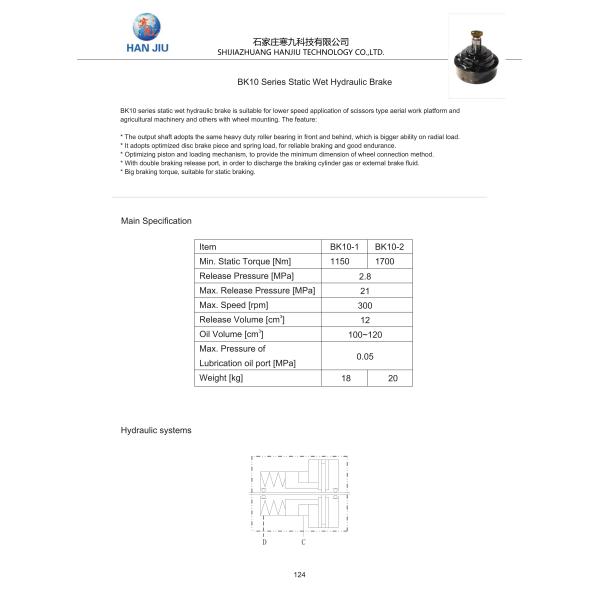 Brake Motor BK10 Static Torque Suit Scissors Aerial Work Platform And Agriculture Machine