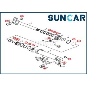 31Y2-03400 31Y203400 Bucket Seal Kit Cylinder Repair Kits Fits 1221E Loader CASE