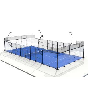 Wind Pressure Resistant Glass Ribbed Panel Tennis Court Ideal For Competition
