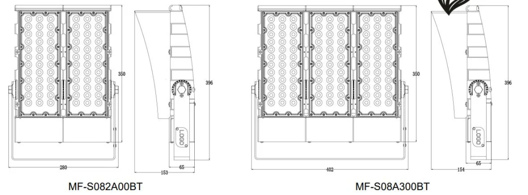 Narrow angle LED Stadium Light IP67 Outdoor Waterproof 200W 300W 400W 500W