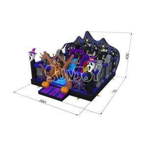 Customized Inflatable Kids Trampoline 0.55mm Pvc Tarpaulin Material