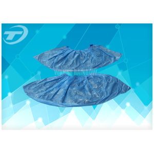 Single Use PE Disposable Shoe Covers / Nonwoven Protective Shoe Covers