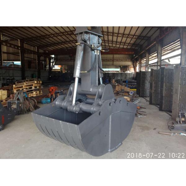2 Cylinders 1200L Excavator Spare Parts Excavator Attachments Excavator Hydraulic Clamshell Bucket