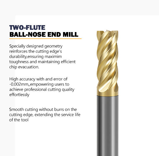 70HRC Tungsten Carbide End Mill with 35° Helix Angle and Alnovz3 Coating for Stainless Steel CNC Tooling