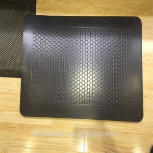 Plaid and diamond pattern Black PU kitchen anti-fatigue floor mat