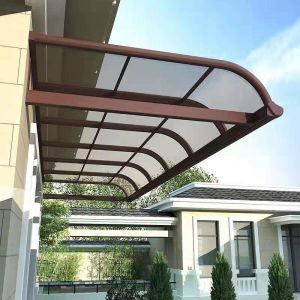 Customizable DIY Polycarbonate solid sheet Awning Durable Aluminum Frame Impact
