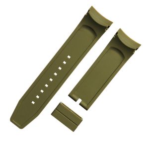 Stiff Silicone 24mm Mens Rubber Watch Bands Custom Shape