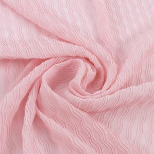 100 Polyester Lightweight Wave-Pressed Pleated Chiffon Fabric woven