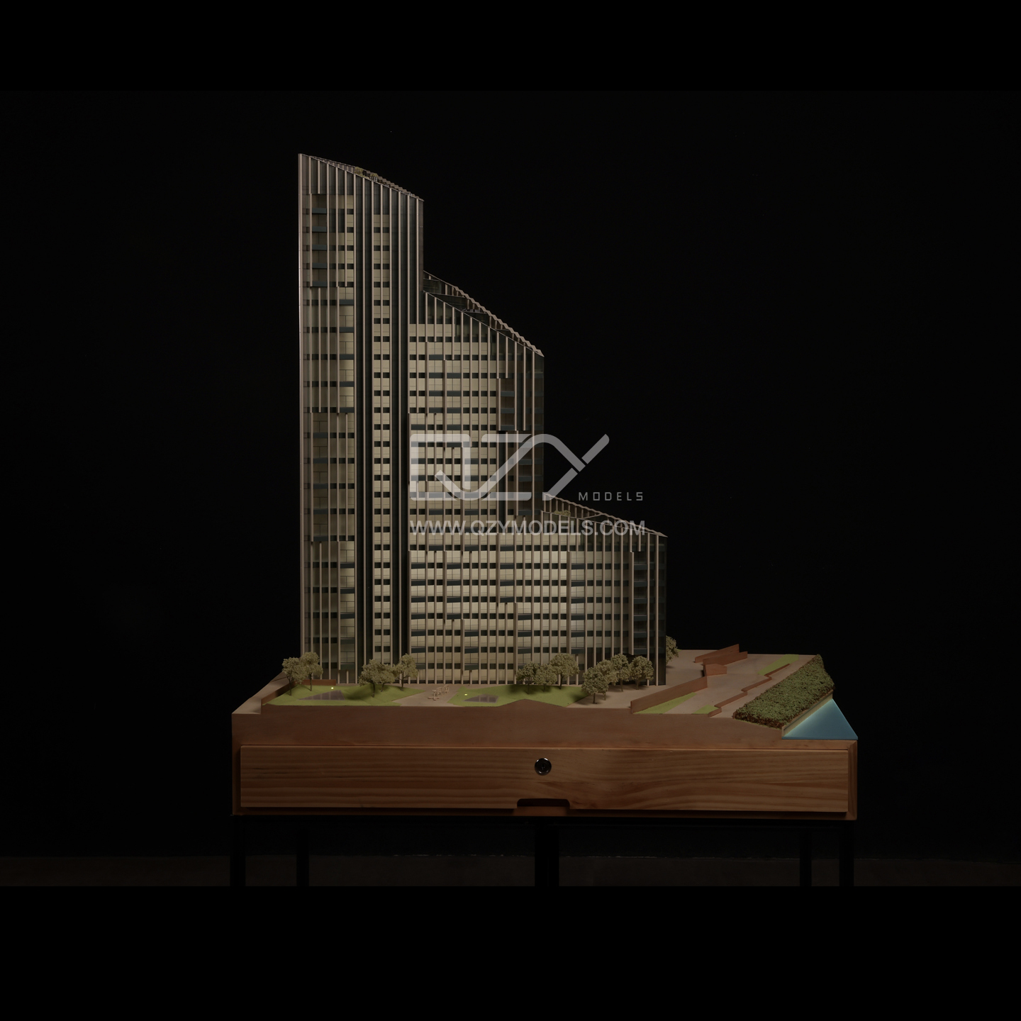 Quality 1:110 Greenwich Peninsula Architectural Model with Illumination for sale