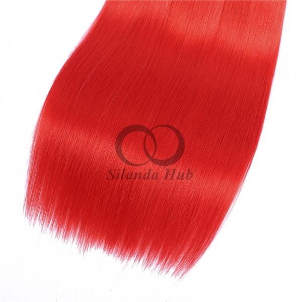Red Straight Remy Human Hair Bundles Sew In Weave Bundles Brazilian Bundle Deals