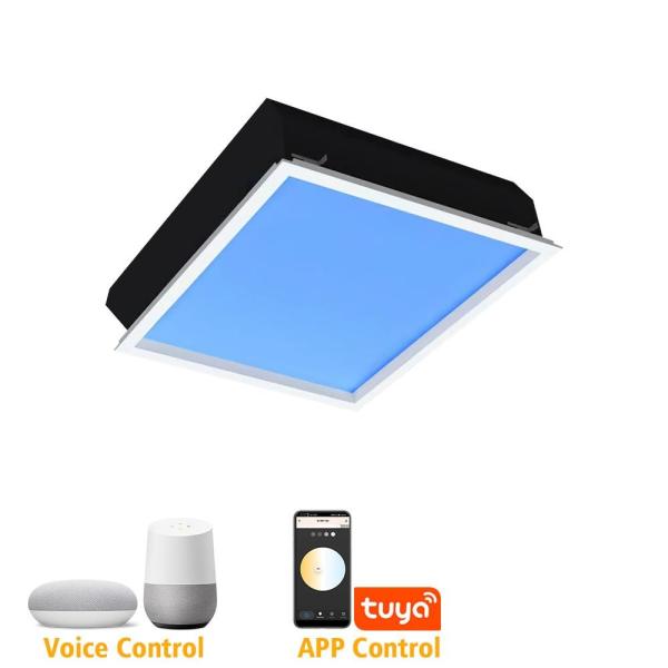 Buy Effortlessly Illuminate Your Space with L600*W600*H295mm Faux Skylight Panels and Tuya Remote Controller at wholesale prices