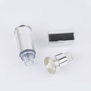 Airless Plastic Silver Aluminum Slimline Lotion Pump Dispenser 10ml - 30ml