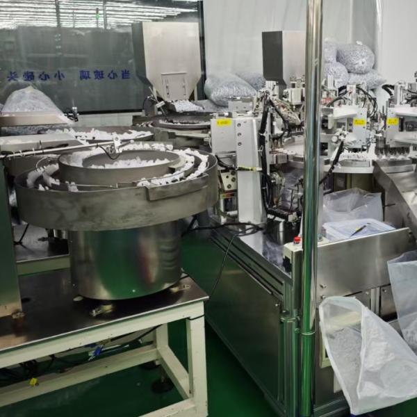 Buy Fully Automatic Infusion Cap Assembly Machine with 4000-12000 Caps Per Hour Vibration Disc Infeed and Flat Welding Surface at wholesale prices