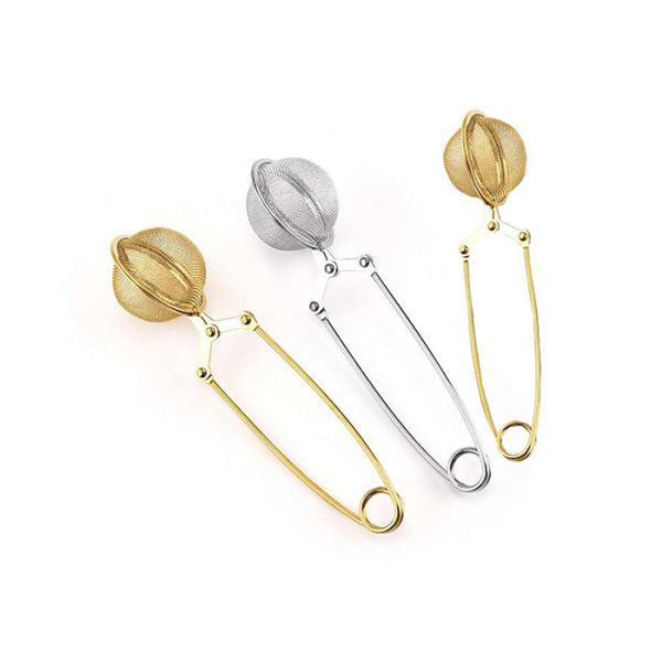 150x50mm Silver Gold Stainless Steel Tea Ball Strainer With Long Handle