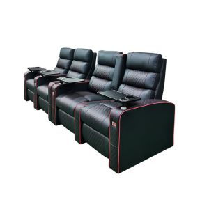 Black Adjustable Footrest Padded Recliner Seat For Living Room