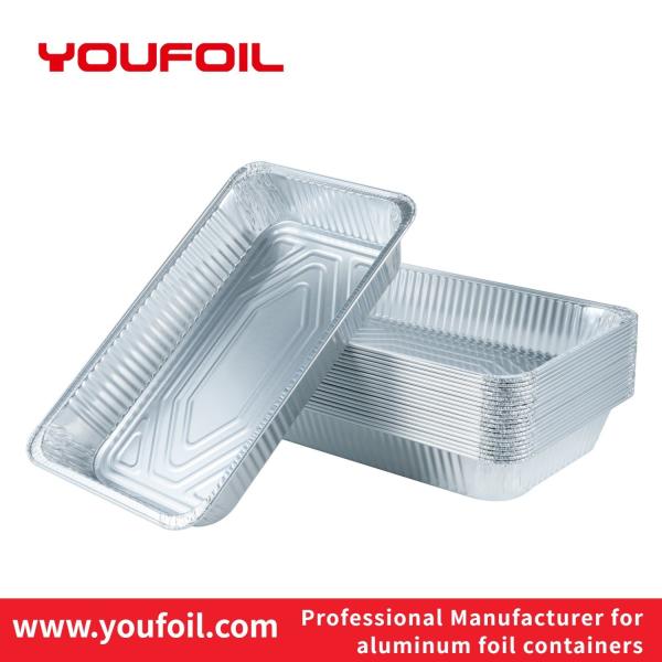 Buy Wrinkle Wall Disposable Aluminium Foil Food Container Light Weight Roasting at wholesale prices