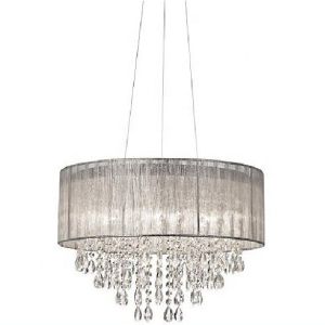 Possin Euro Jolie Sliver Fabric Crystal Ceiling Lights for Hotel Living Room