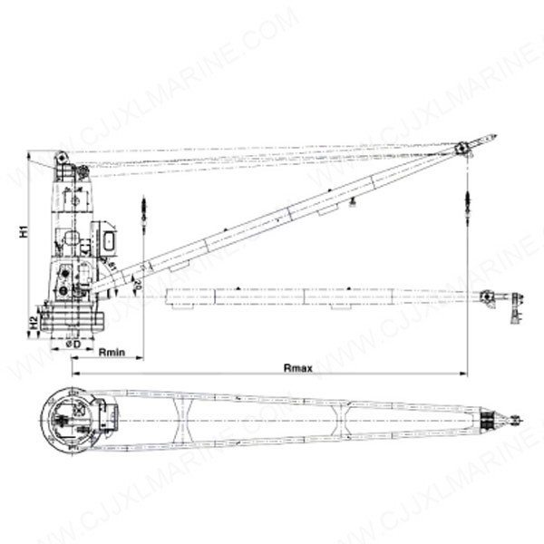 Buy Wirerope Luffing Hydraulic Cargo Crane at wholesale prices