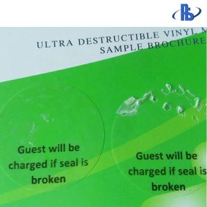 Round Seal Matte Transparent Destructible Vinyl Label Stickers Single Sided