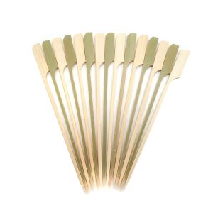 15cm bulk Green Bamboo Paddle Picks Sticks For Food