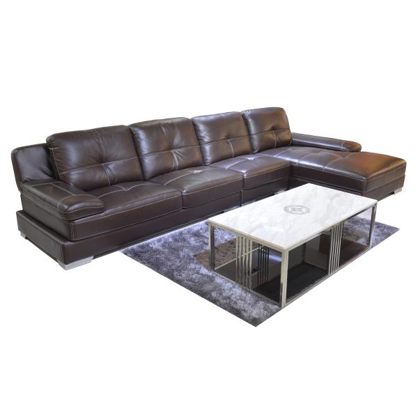 Buy Sectional genuine leather sofa furninture 1+3+chaise h992 at wholesale prices