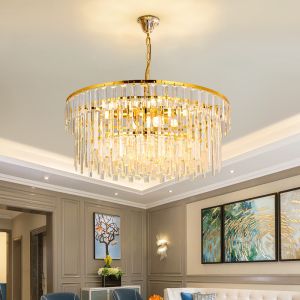 Luxury Living Room Bedroom Restaurant Pendant Light Round Crystal Creative