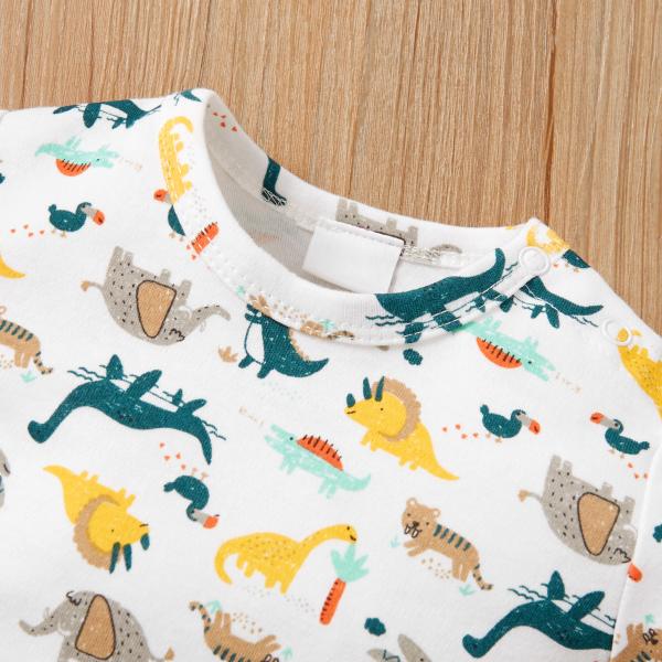 New Long Baby Creeper One Piece Baby Snap Baby Cotton With Printing Newborn Boys Girls Bodysuit Wholesale